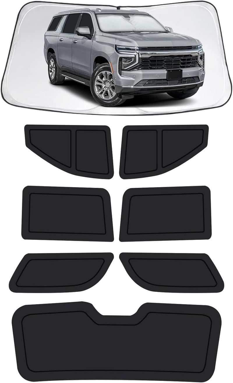 FSHAANY'S Car Window Shades for Chevrolet Suburban 2021-2026, Full Car Window Covers for Privacy, Sunshades for Suburban Front Rear Windshield Side Windows to Block UV and Protect Privacy(8pcs) - Image 1